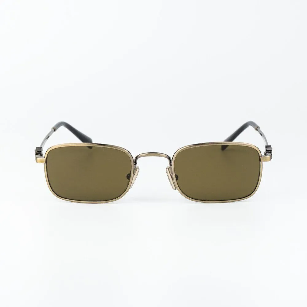 Miu Miu Men Sunglasses Old Gold Brown Rectangle MUA53S 26C09Z NEW AUTHENTIC